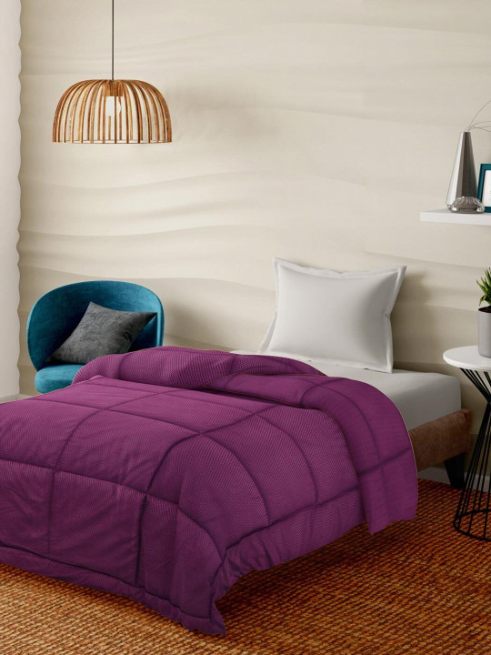 Portico Winter Drizzle Geometric Maroon AC Room 120 GSM Cotton Single Bed Comforter