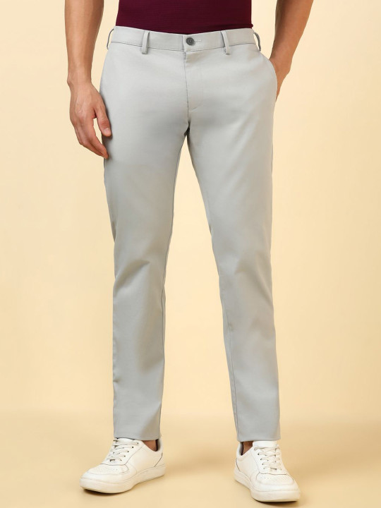 Allen Solly Men Textured Mid-Rise Slim Fit Trousers