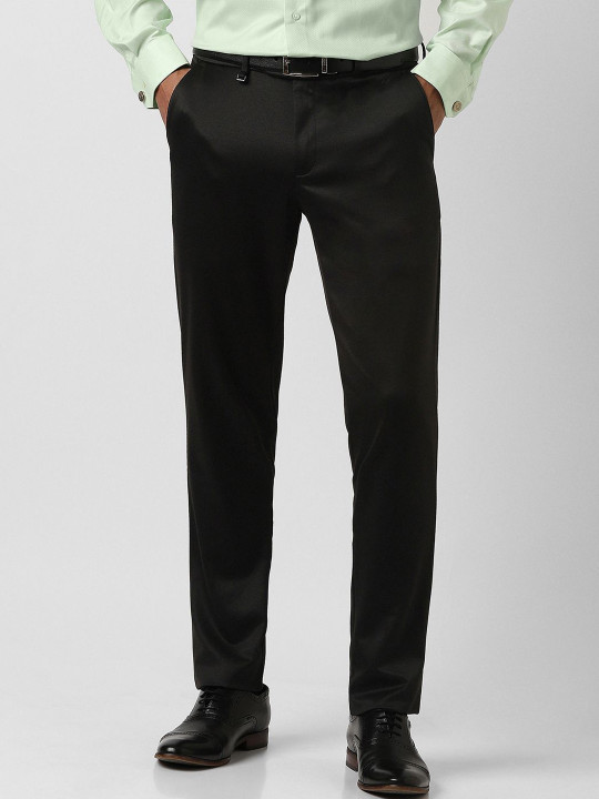 Van Heusen Men Slim Fit Mid-Rise Formal Trousers
