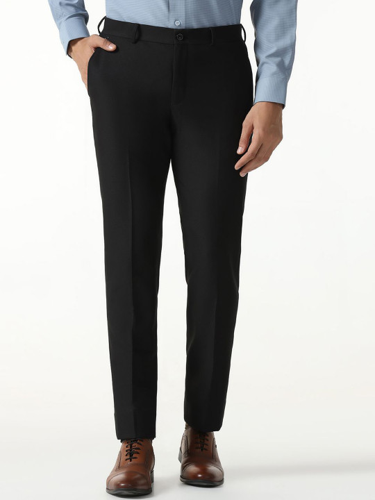 Blackberrys Men B-95 Slim Fit Mid-Rise Formal Trousers