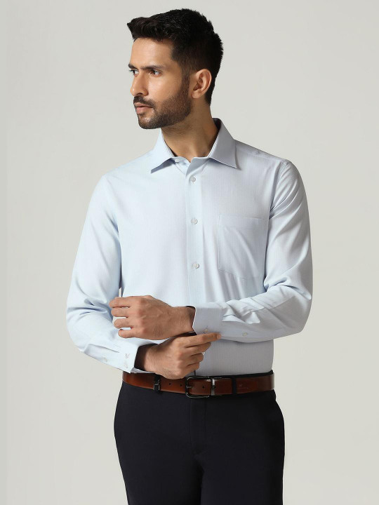 Blackberrys Men India Slim Fit Solid Spread Collar Formal Shirt