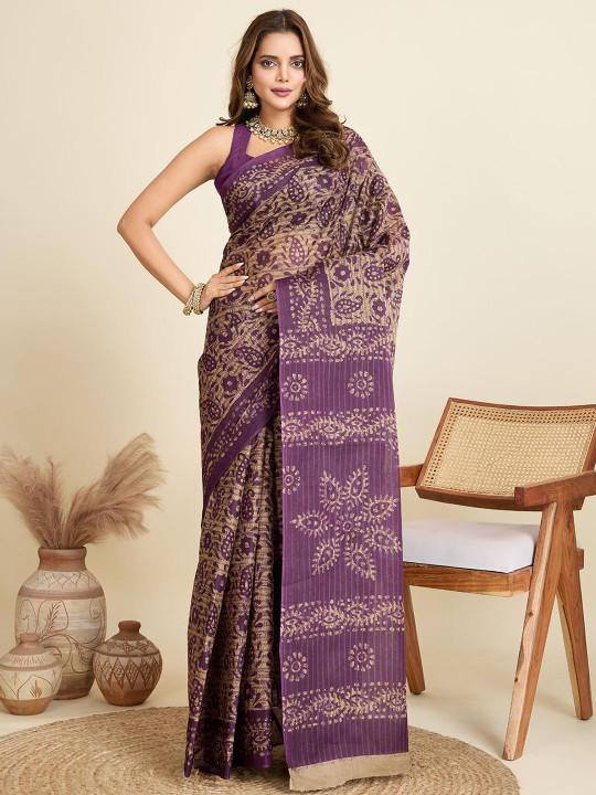 SHANVIKA Paisley Print Pure Cotton Saree