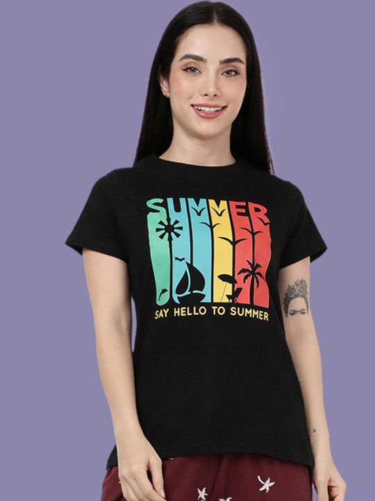 Kryptic Printed Relaxed Fit Pure Cotton Lounge T-Shirt