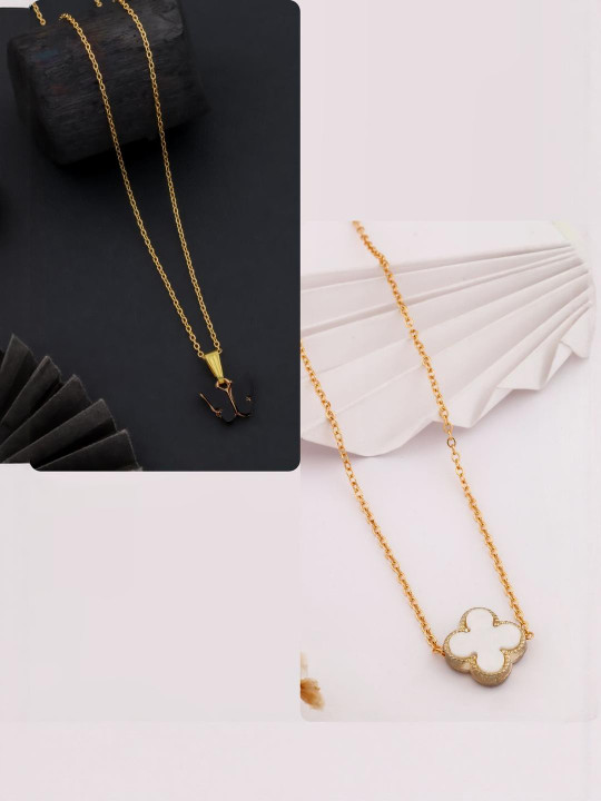 DressBerry Gold-Plated Brass Artificial Beads Minimal Necklace