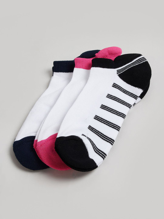 max Women Pack Of 3 Colourblocked Ankle-Length Socks