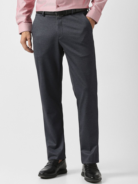 Van Heusen Men Slim Fit Low-Rise Formal Trousers