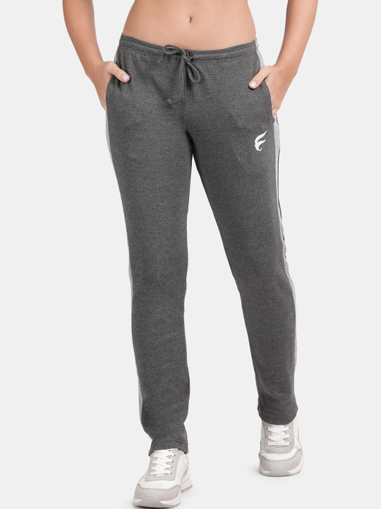 Envie Women Grey Solid Regular Fit Ankle Length Track Pant