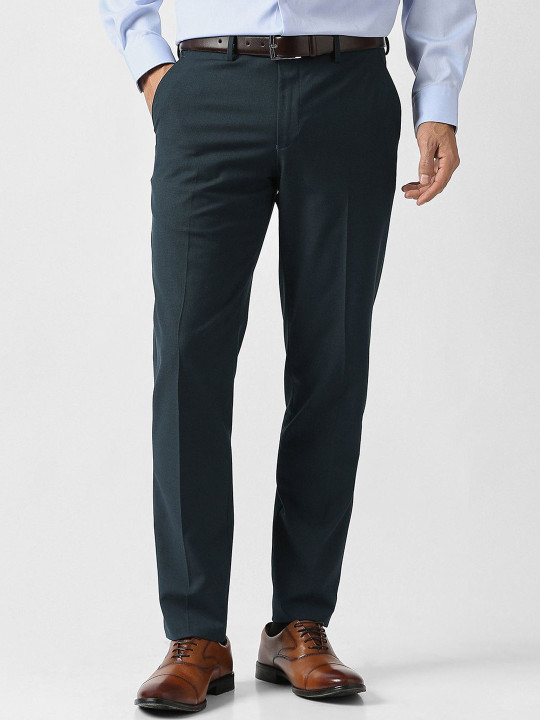 Van Heusen Men Slim Fit Mid-Rise Trousers