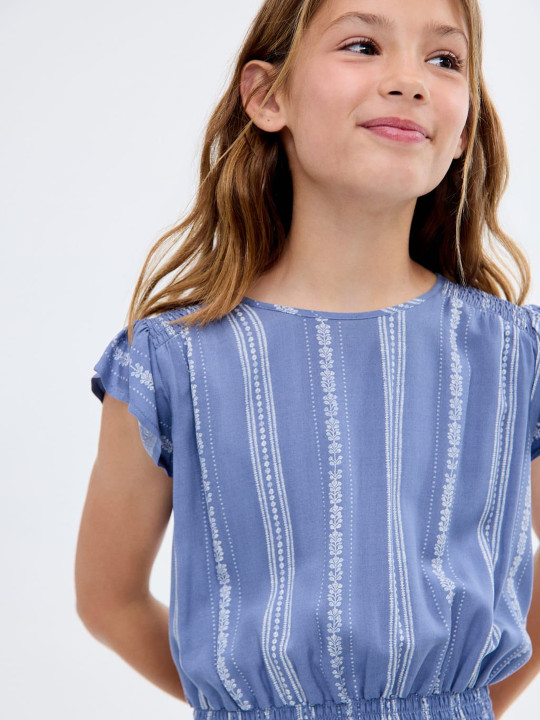 Mango Kids Girls Striped Fit & Flare Dress