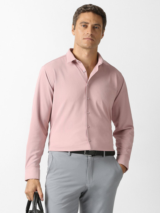 Van Heusen Men Slim Fit Solid Spread Collar Formal Shirt