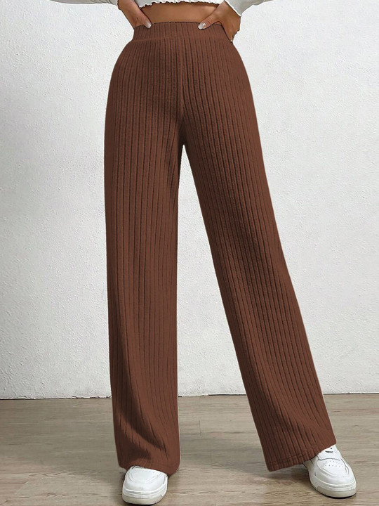 SZN Women Relaxed Straight Leg High-Rise Easy Wash Lycra Trousers