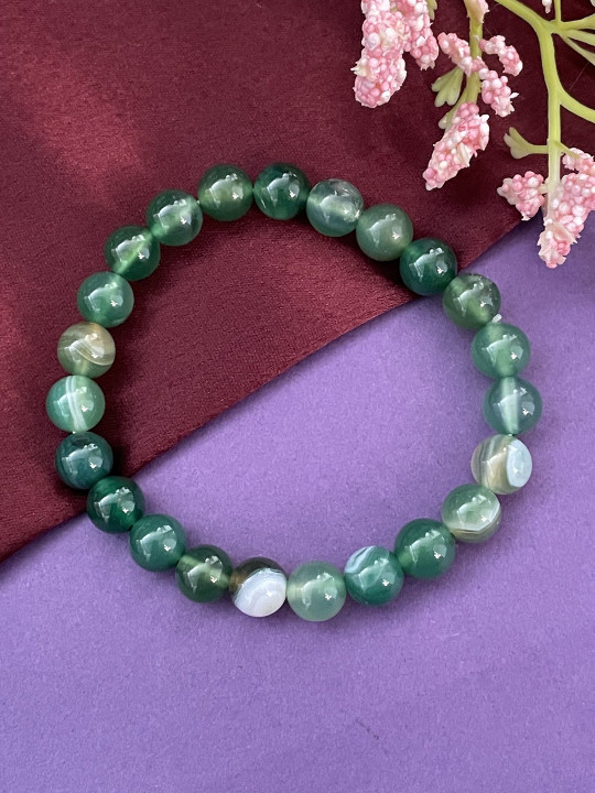 Digital Dress Room Men Artificial Beaded Elasticated Bracelet