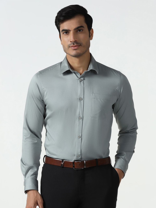 Blackberrys India Slim Fit Long Sleeves Spread Collar Cotton Formal Shirt