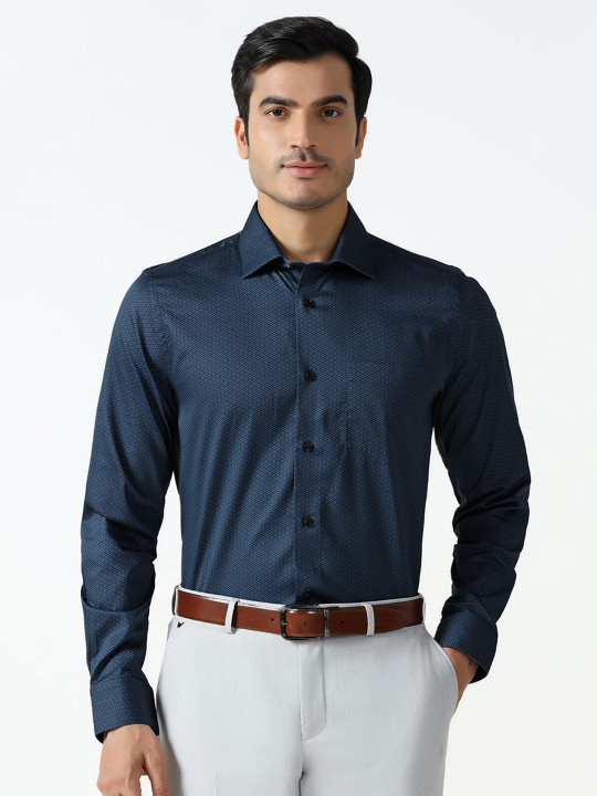 Blackberrys India Slim Fit Spread Collar Pure Cotton Formal Shirt