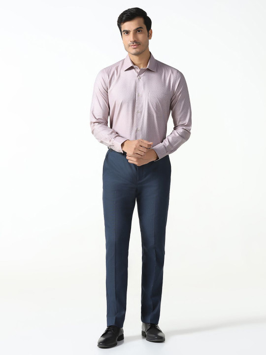 Blackberrys India Slim Fit Spread Collar Pure Cotton Formal Shirt