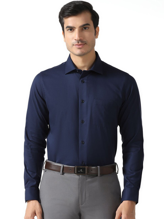 Blackberrys Indian Slim Fit Spread Collar Cotton Formal Shirt