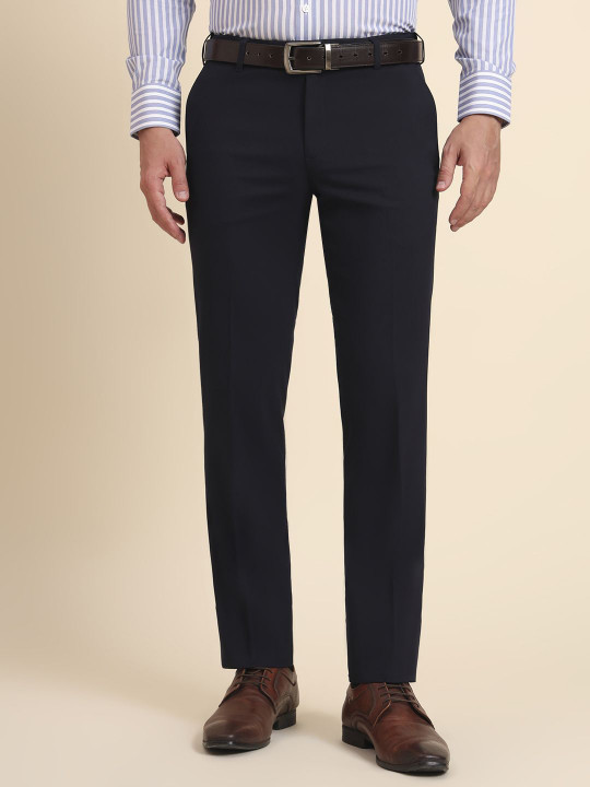METAL Men Slim Fit Formal Trousers
