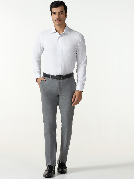 Blackberrys India Slim Fit Textured Spread Collar Formal Shirt
