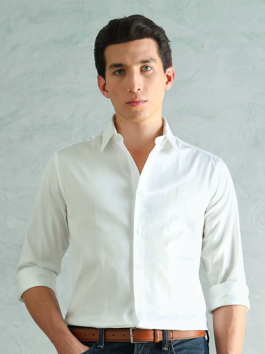 Arrow New York Arrow Newyork Men Slim Fit Smart Satin Shirt