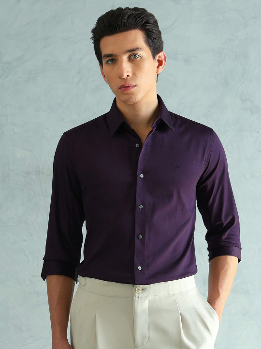 Arrow New York Arrow Newyork Men Slim Fit Smart Satin Shirt