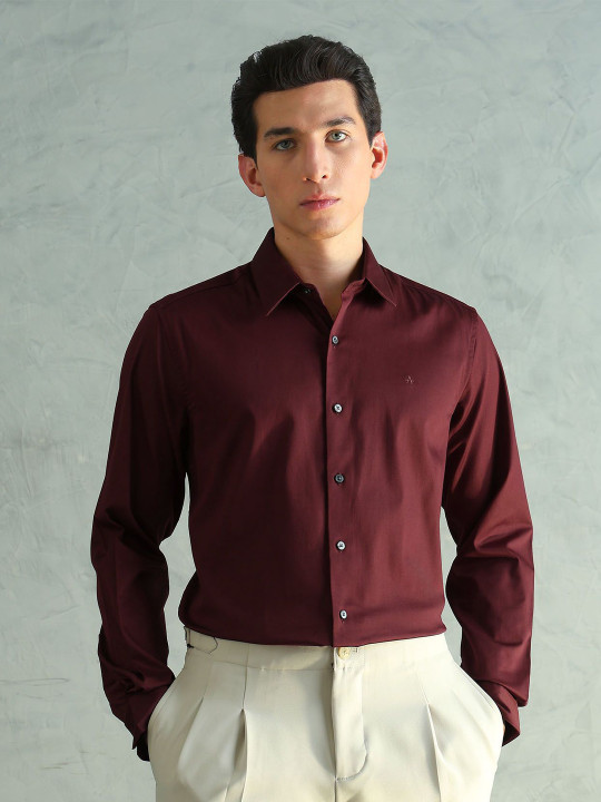 Arrow New York Arrow Newyork Men Slim Fit Smart Satin Shirt
