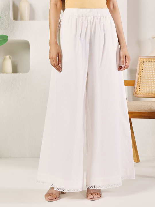 FIORRA Women Solid Flared Ethnic Regular Palazzos