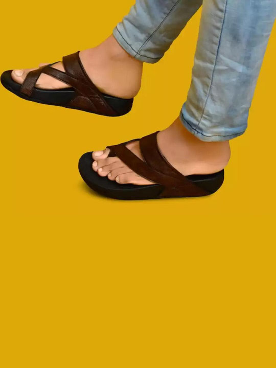 Kelsey Men Dark Brown Slip-On Flip Flops