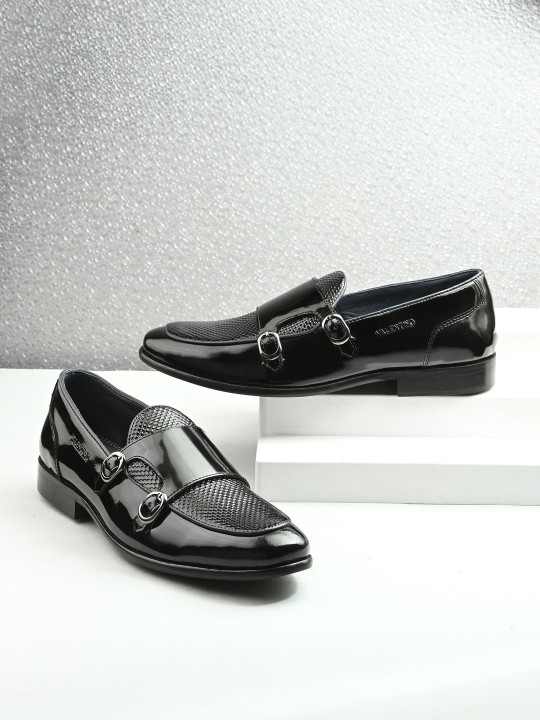Valentino Men Textured Formal Monk Shoes
