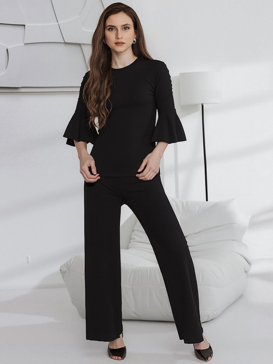 DressBerry Round Neck Top With Trousers Co-Ords