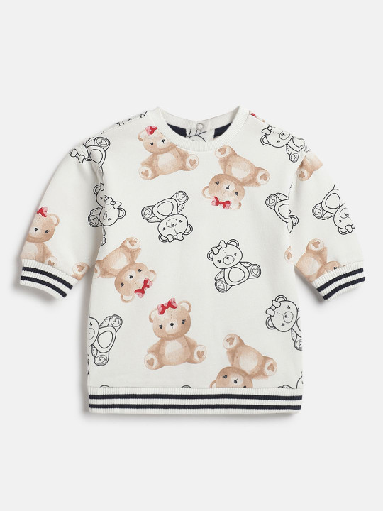 Chicco Girls Animal Print Puff Sleeves T-shirt Dress
