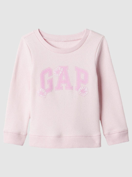GAP Girls Logo Printed Relaxed-Fit Crew-Neck Sweatshirt
