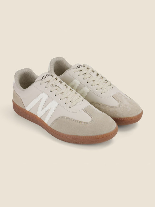 Metro Men Woven Design Lace-Ups Round Toe Sneakers