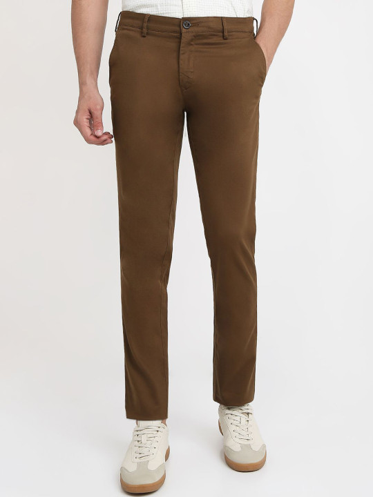 ColorPlus Men Mid-Rise Slim Fit Trousers