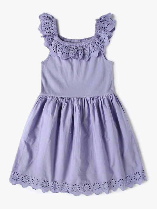 GAP Girls Embroidered Ruffled Fit & Flare Dress