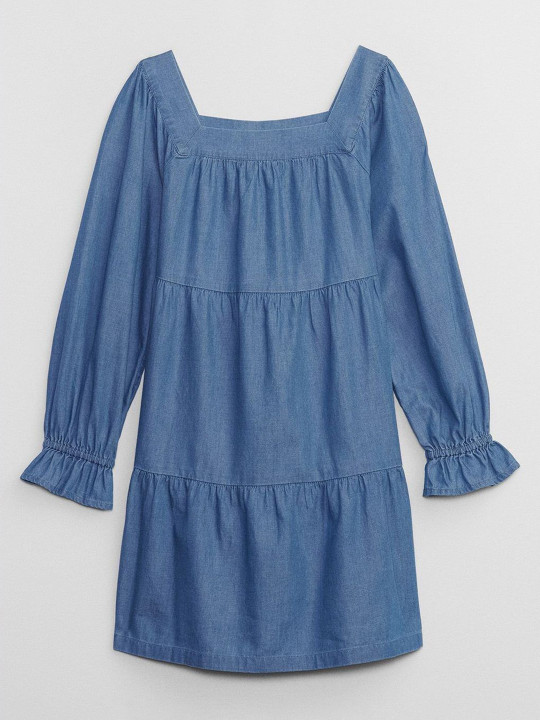 GAP Girls Pure Cotton Relaxed-Fit Tiered Dress
