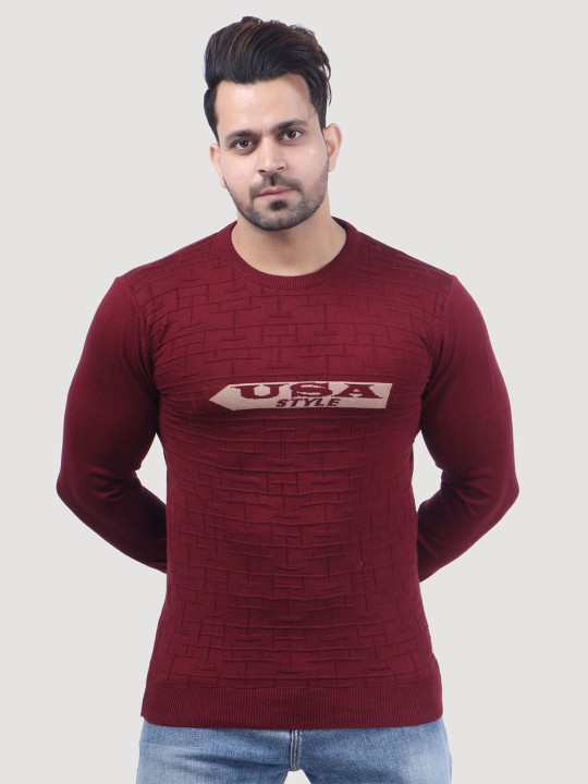 FEVERFEW Men Typography Printed Cotton Pullover