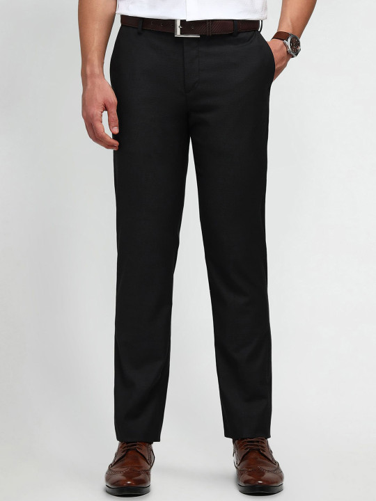 Arrow Men Slim Fit Mid-Rise Flat-Front Formal Trousers