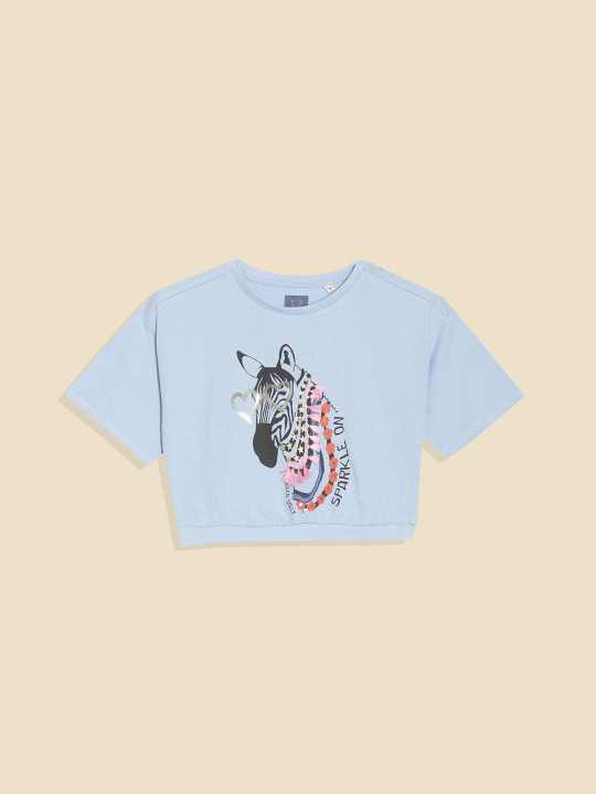 Allen Solly Junior Girls Sequin Embellished Cotton Crop Top