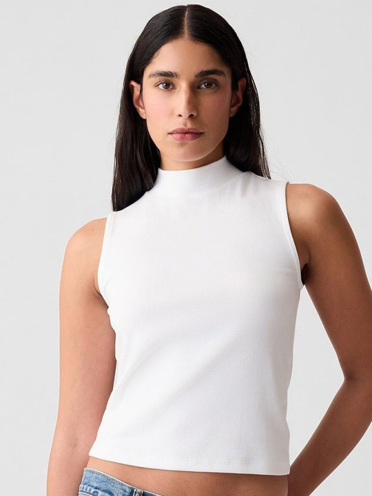 Women High Neck Pure Cotton Tank Top