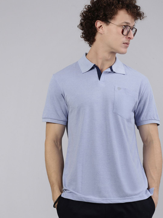 Lux Cozi Men Solid Polo Collar Cotton T-shirt
