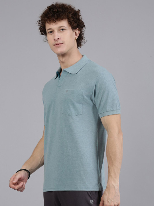 Lux Cozi Men Solid Polo Collar Cotton T-shirt