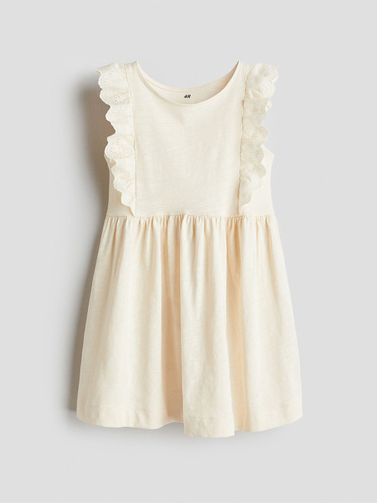 H&M Frill-Trimmed Cotton Dress