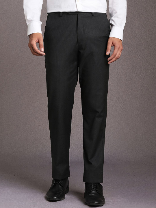 Luxure by Louis Philippe Men Slim Fit Mid-Rise Formal Trousers