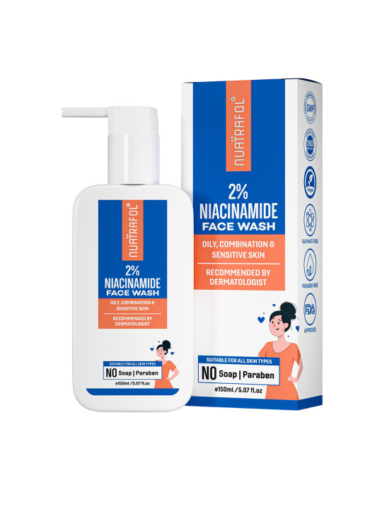 NUATRAFOL Niacinamide Face Wash With Kojic Acid - 150 ml