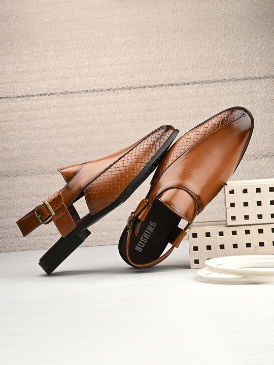 BUSKINS Men Ethnic Buckle Shoe-Style Sandals