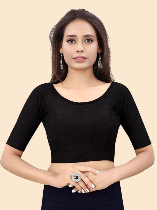 SHREEJI DESIGNER Woven Design Fully Strechable Saree Blouse