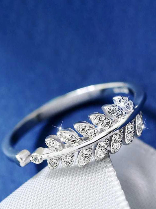 Ringzinnie Unisex Silver Leaf Finger Ring