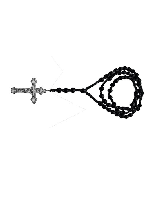 Dynamic Retail Global Men's Black Beads Rosary Chain