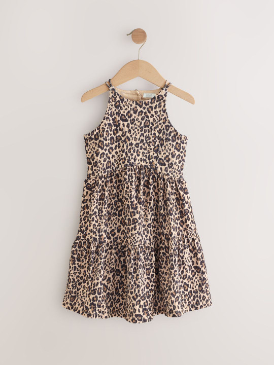 NEXT Girls Animal Print Crinkle A-Line Dress