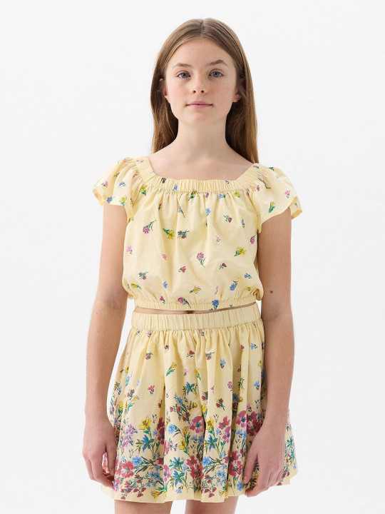 GAP Girls Floral Printed Square Neck Top With Skirts